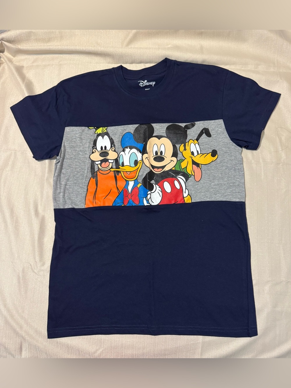 Disney Navy and Gray Mickey & Friends Panel Tee